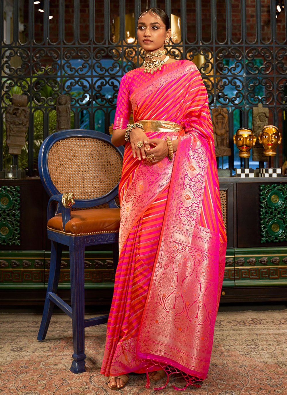 Engagement party saree look best sale