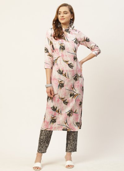 Savory Printed Rayon Pant Style Suit