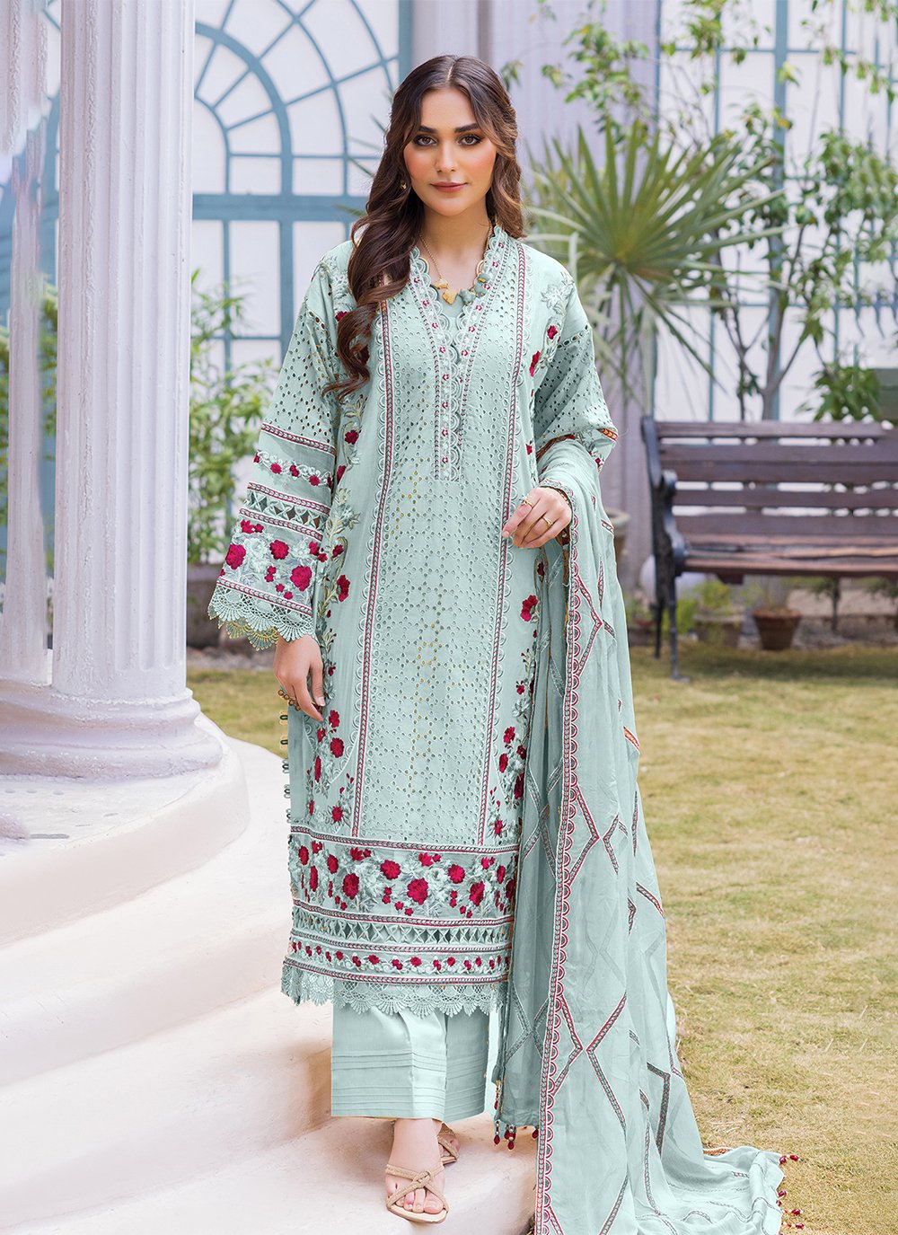 sea green color dress pakistani Wahajmkhan | Sitara Formals main image 0