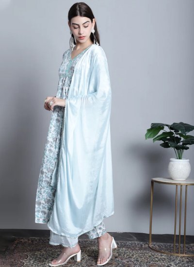 Sequins Cotton Trendy Salwar Kameez in Multi Colour