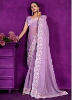 Shimmer Lavender Classic Saree