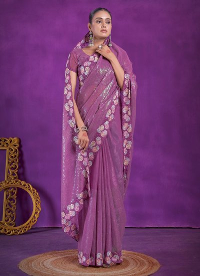 Shimmer Saree in Purple