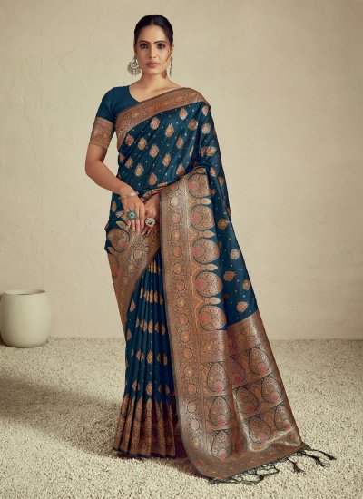 Silk Classic Designer Saree in Rama