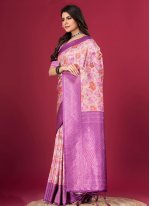Silk Classic Saree in Purple
