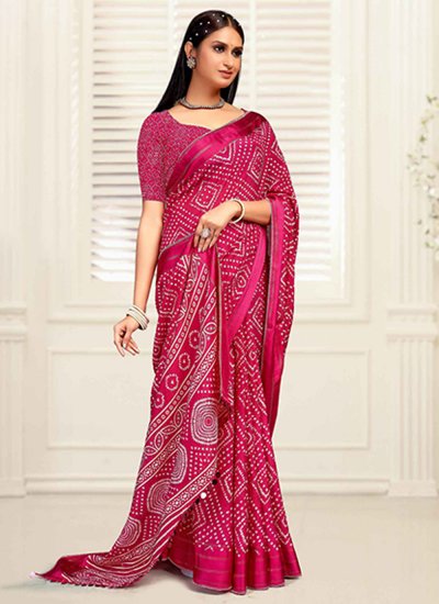 Silk Contemporary Saree in Pink