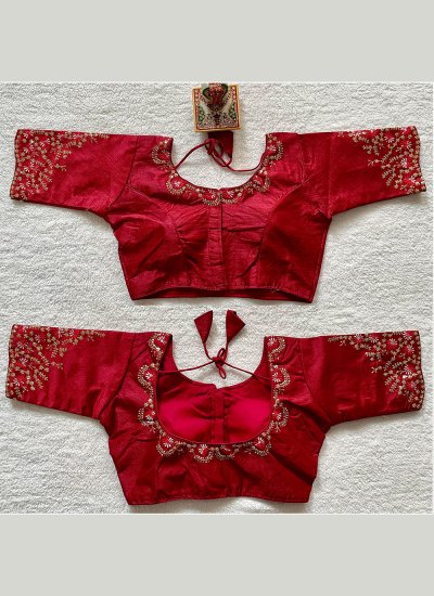 Silk Designer Blouse in Red