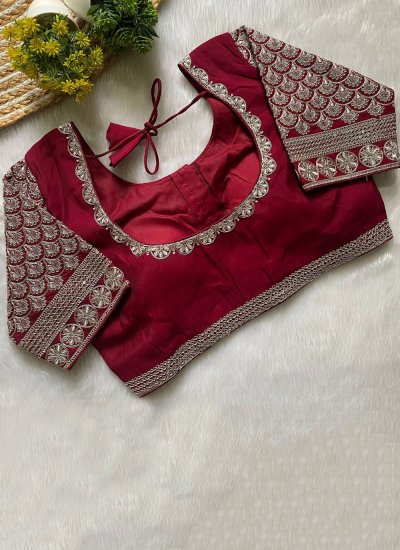 
                            Silk Embroidered Rani Designer Blouse