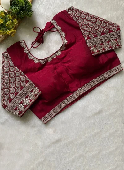 Silk Embroidered Rani Designer Blouse