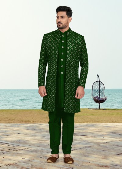 Silk Green Sherwani