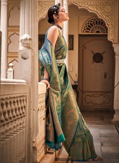 Silk Green Zari Classic Saree