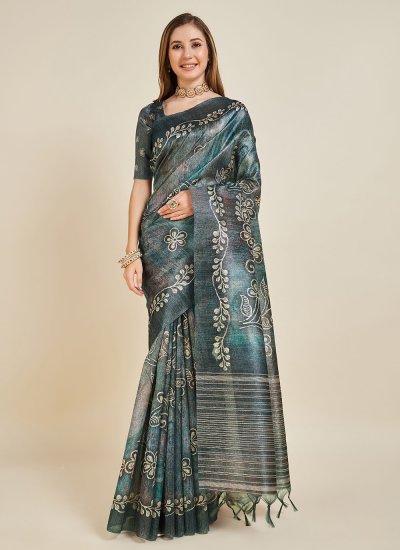 Silk Multi Colour Fancy Casual Saree