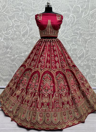 Silk Pink Khatli Work Trendy Lehenga Choli