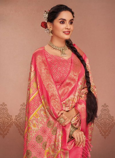 Silk Printed Trendy Saree in Multi Colour