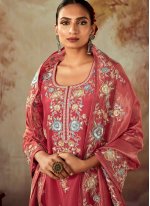 Silk Rose Pink Embroidered Designer Salwar Kameez