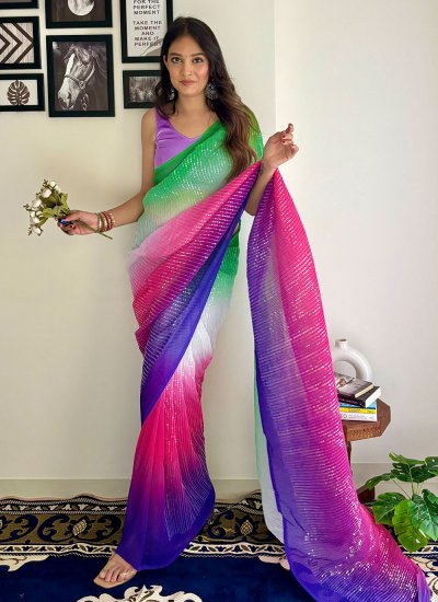 Simplistic Printed Multi Colour Trendy Saree