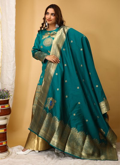 Sophisticated Art Silk Woven Rama Trendy Salwar Kameez