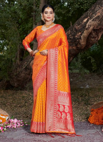 Strange Banarasi Silk Woven Designer Traditional Saree