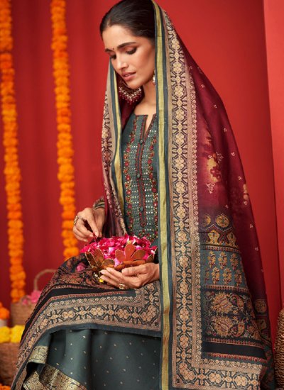 Striking Embroidered Viscose Trendy Salwar Suit