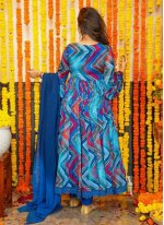Stylish Printed Chiffon Multi Colour Readymade Salwar Kameez