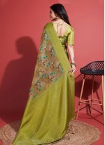 Sumptuous Digital Print Silk Green Classic Saree