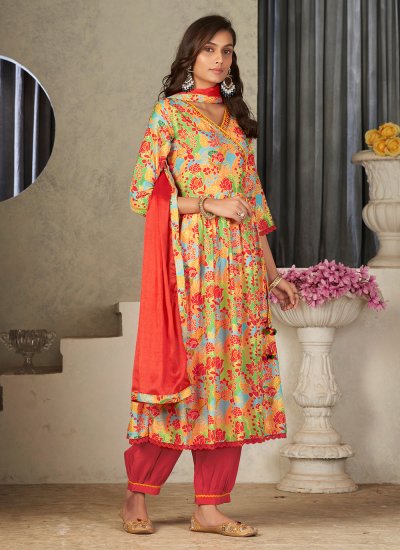 Surpassing Georgette Multi Colour Trendy Salwar Suit