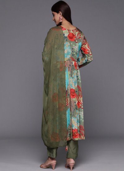 Tantalizing Silk Green Embroidered Trendy Salwar Kameez