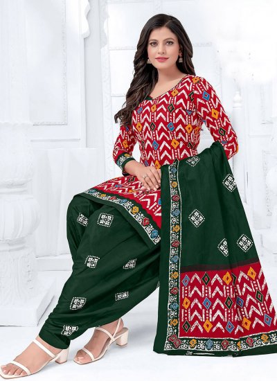 Tiptop Cotton Multi Colour Printed Patiala Salwar Kameez