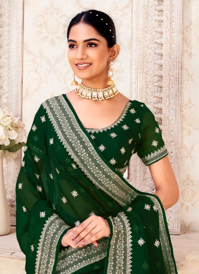 
                            Titan Green Trendy Saree