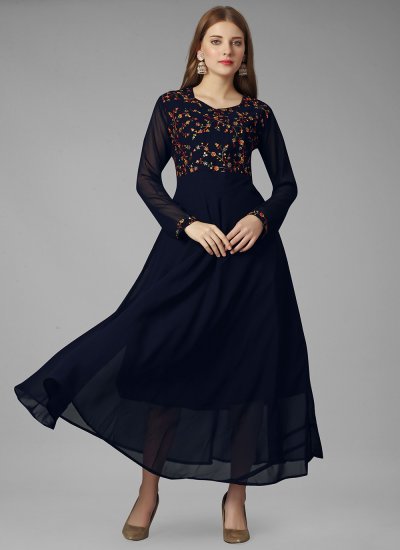 Titillating Embroidered Festival Designer Gown