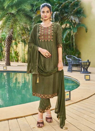 Transcendent Rayon Embroidered Salwar Suit