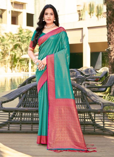 Turquoise Party Designer Traditional Saree
