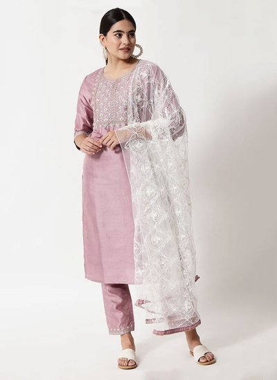 Unique Rose Pink Embroidered Designer Salwar Suit
