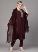 Urbane Burgundy Ceremonial Trendy Salwar Suit