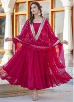 Versatile Faux Georgette Ceremonial Trendy Gown
