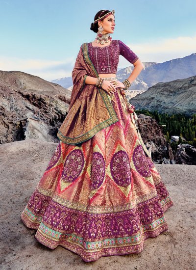Versatile Multi Colour Banarasi Silk Trendy Lehenga Choli