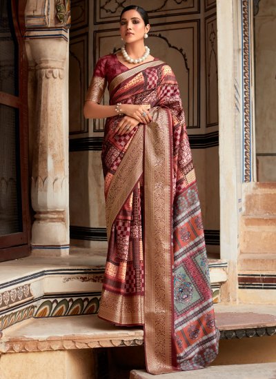 Buy Peach & Multi Colour Gulbahar Pre-Draped Embroidered Saree With  Stitched Blouse Online - RI.Ritu Kumar India Store View