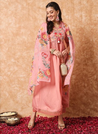 Viscose Salwar Suit in Pink