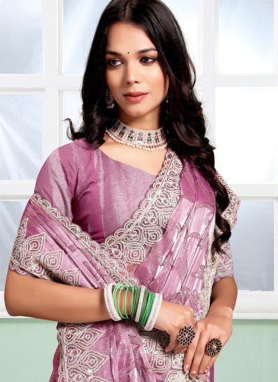 Whimsical Silk Embroidered Contemporary Saree