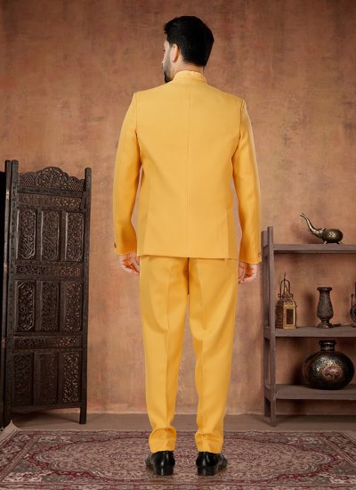 Yellow Buttons Jodhpuri Suit