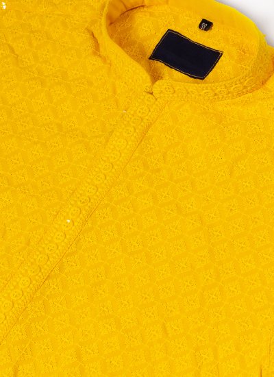 Yellow Reception Kurta Pyjama