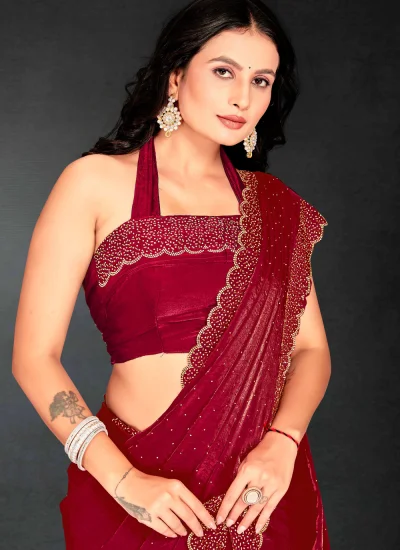 
                            Aesthetic Rani Sangeet Designer Saree