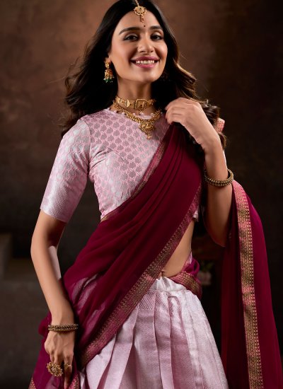 
                            Angelic Jacquard Silk Readymade Lehenga Choli
