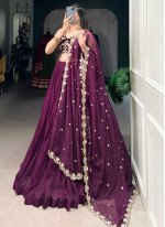 Baronial Organza Plain Trendy Lehenga Choli