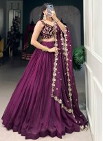 Baronial Organza Plain Trendy Lehenga Choli