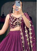 Baronial Organza Plain Trendy Lehenga Choli