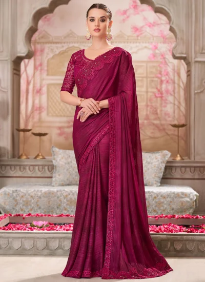 Beckoning Satin Silk Sangeet Designer Saree