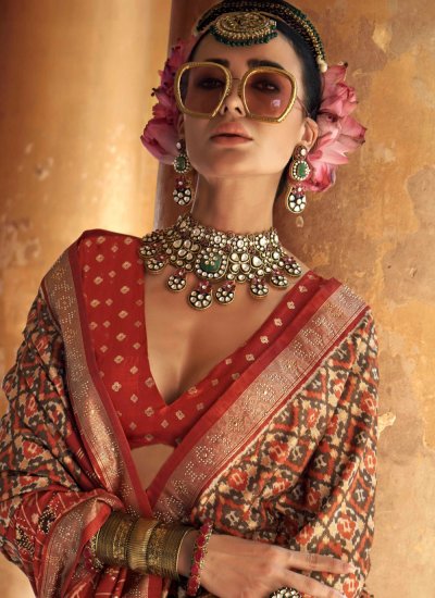 Bedazzling Patola Print Festival Classic Saree