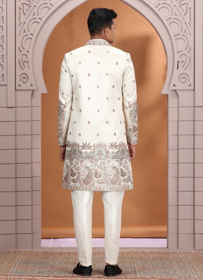 
                            Beige Ceremonial Indo Western