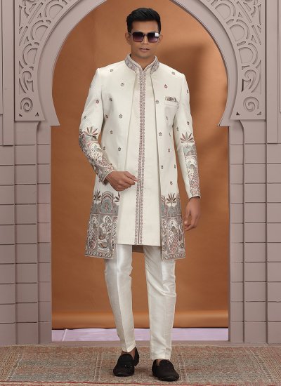 Beige Ceremonial Indo Western