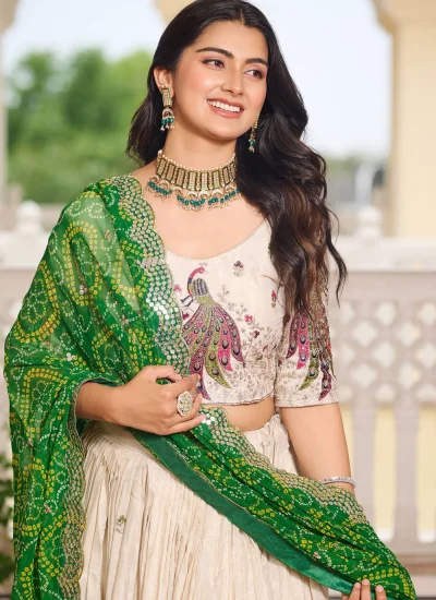 
                            Blissful Sequins Silk Readymade Lehenga Choli